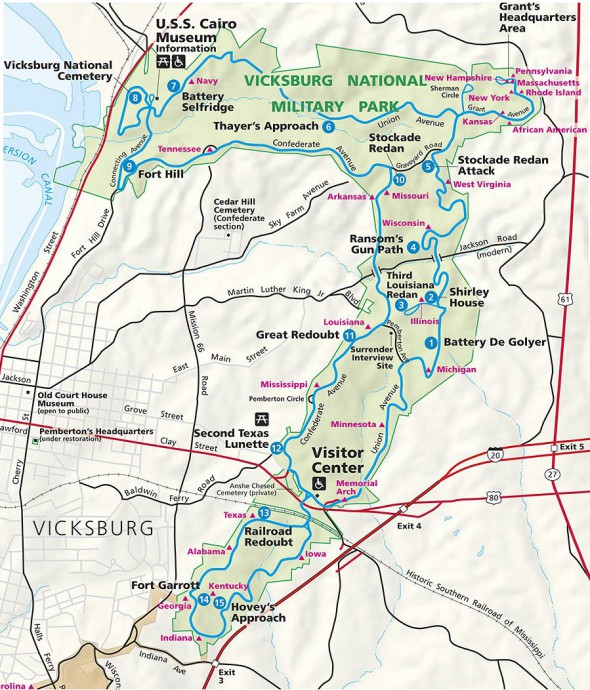 Vicksburg Battlefield Tour Map