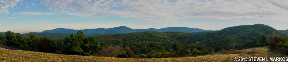 Panoramic view from the Big Spy Mountain Overlook on the Blue Ridge Parkway (click to enlarge)