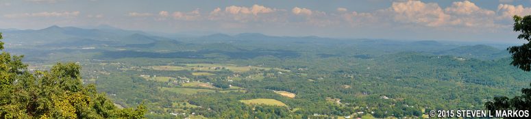 Panoramic view of Roanoke Valley from the top of Roanoke Mountain, Blue Ridge Parkway