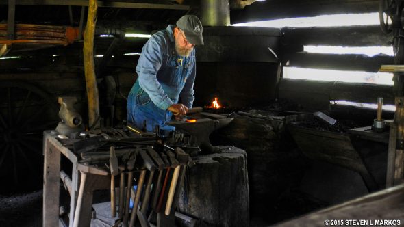 Blacksmith at work on the Blue Ridge Parkway