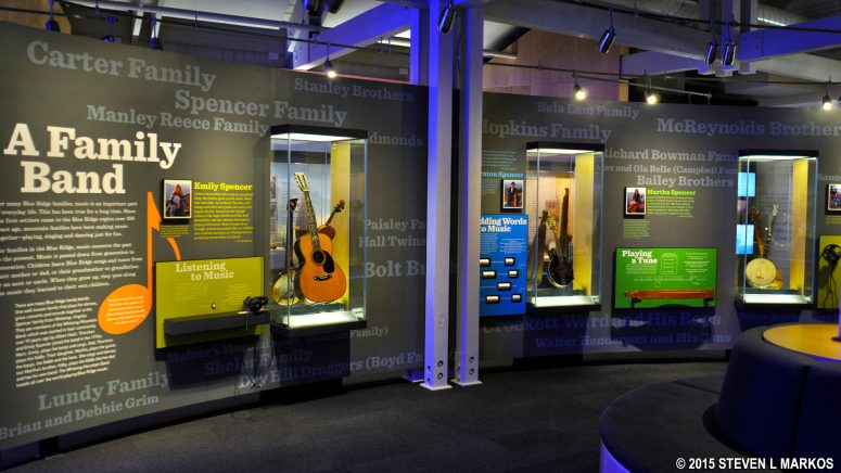 Mountain music families exhibit at the Roots of American Music Museum inside the Blue Ridge Music Center