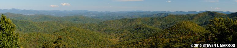 Panoramic view from Mills River Valley Overlook on the Blue Ridge Parkway (click to enlarge)