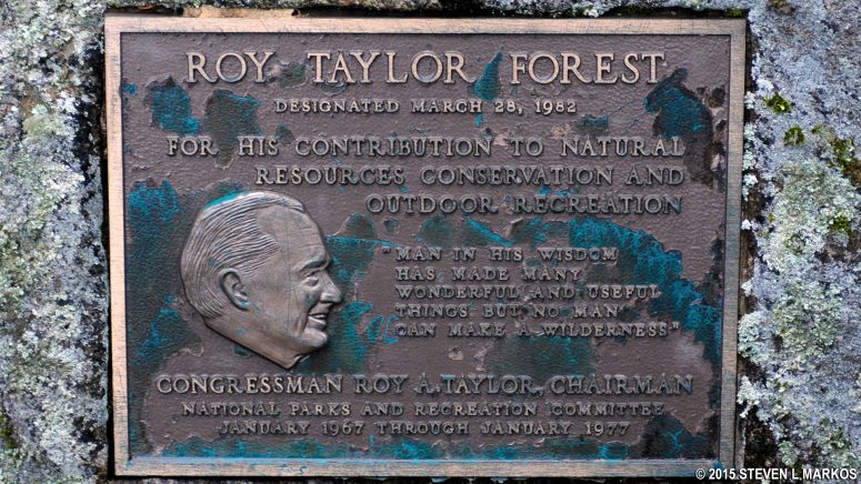 Memorial to Roy Taylor at Roy Taylor Forest Overlook on the Blue Ridge Parkway