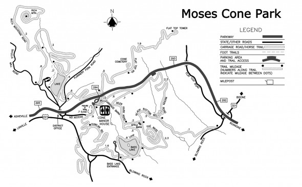Moses Cone Park map (click to enlarge)