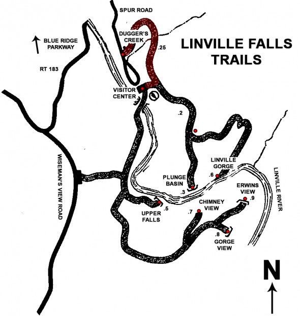 Linville Falls Area Trail Map (click to enlarge)