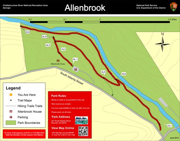 Vickery Creek South Hike (click to enlarge)
