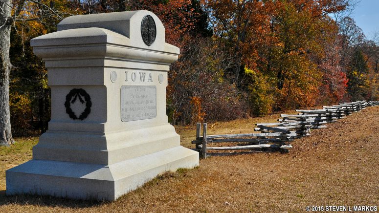 Iowa Monument along the Sunken Road, Shiloh National Military Park