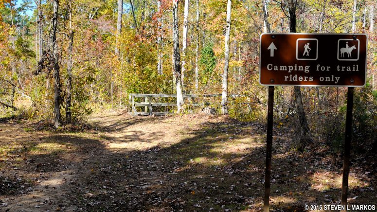 Sign states hikers and horseback riders only