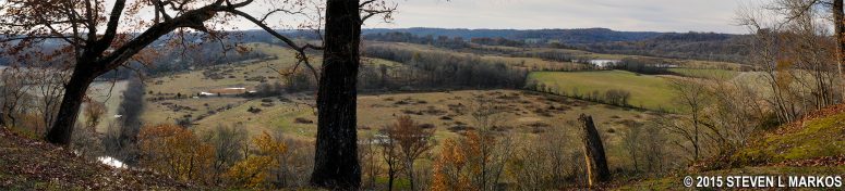Former view from the Baker Bluff Overlook at Mile 405.1 on the Natchez Trace Parkway (click to enlarge)