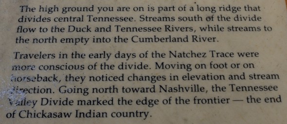 Information panel at the Tennessee Valley Divide stop
