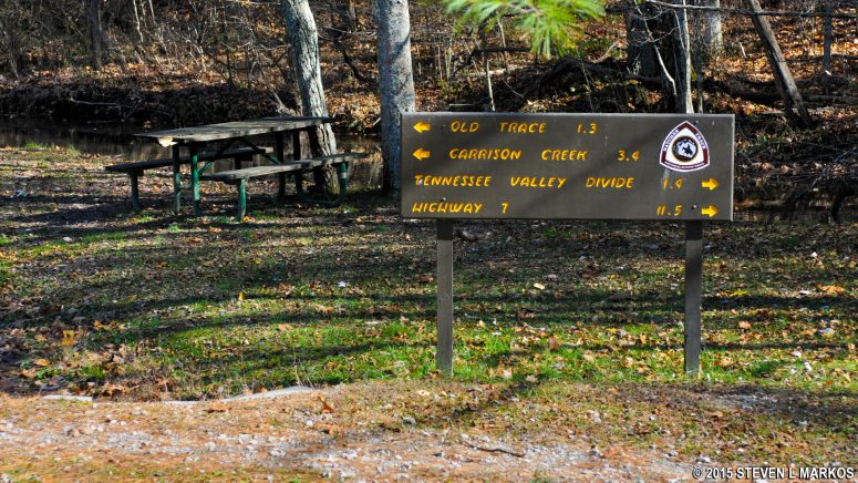 Natchez Trace National Scenic Trail at Burns Branch Picnic Area on the Natchez Trace Parkway