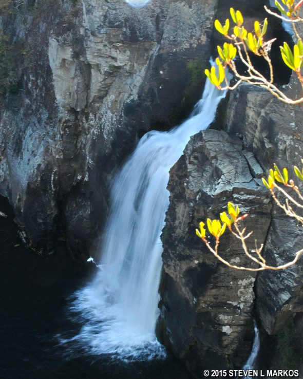 View of the Blue Ridge Parkway's Lower Linville Falls from the Plunge Basin overlook