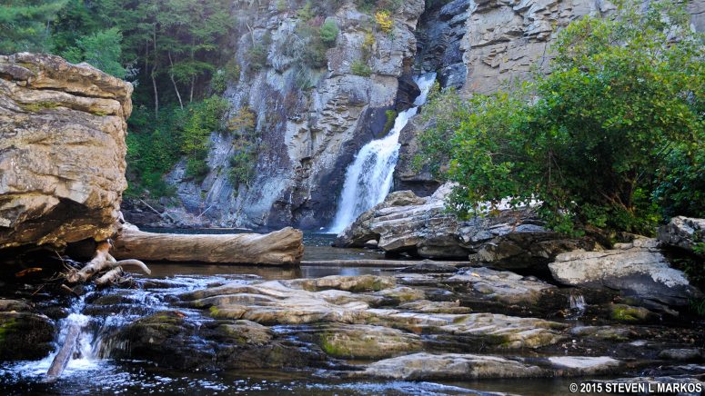The approach to Linville Falls, the best waterfall on the Blue Ridge Parkway
