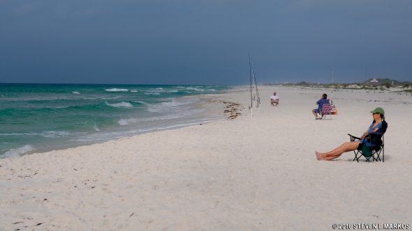 Shore fishing at Gulf Islands National Seashore in Florida