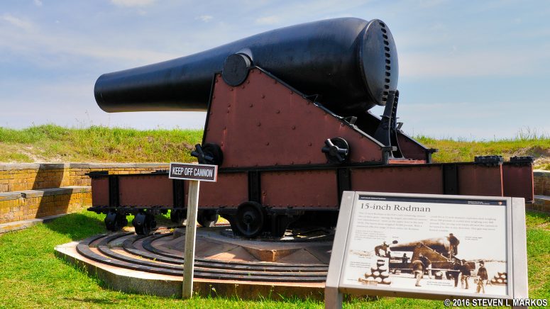 15" Rodman gun is original to Fort Massachusetts, Gulf Islands National Seashore