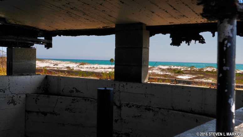 View of the Gulf of Mexico from the top of Battery Van Swearingen at Fort Pickens, Gulf Islands National Seashore