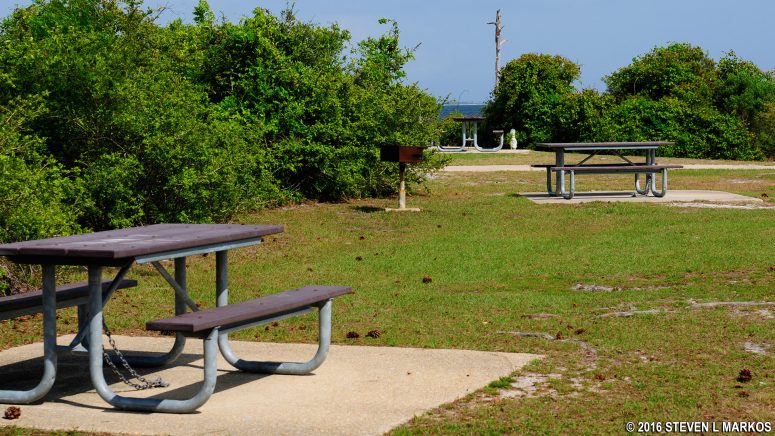 There is little shade at the Naval Live Oaks Picnic Area, Gulf Islands National Seashore
