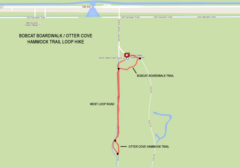 Map of the Shark Valley trails