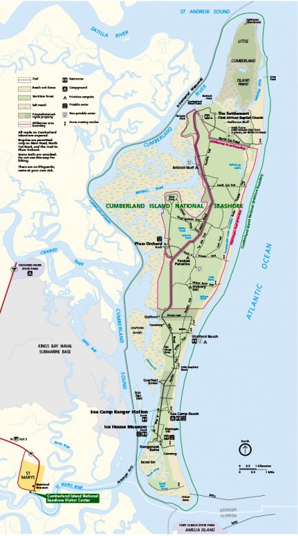 Cumberland Island Map (click to enlarge)