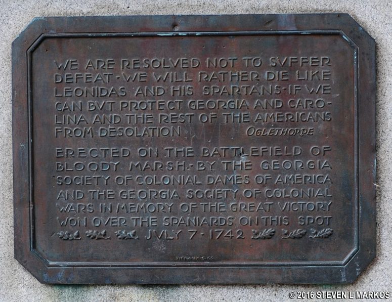Inscription on the Bloody Marsh Battle Memorial