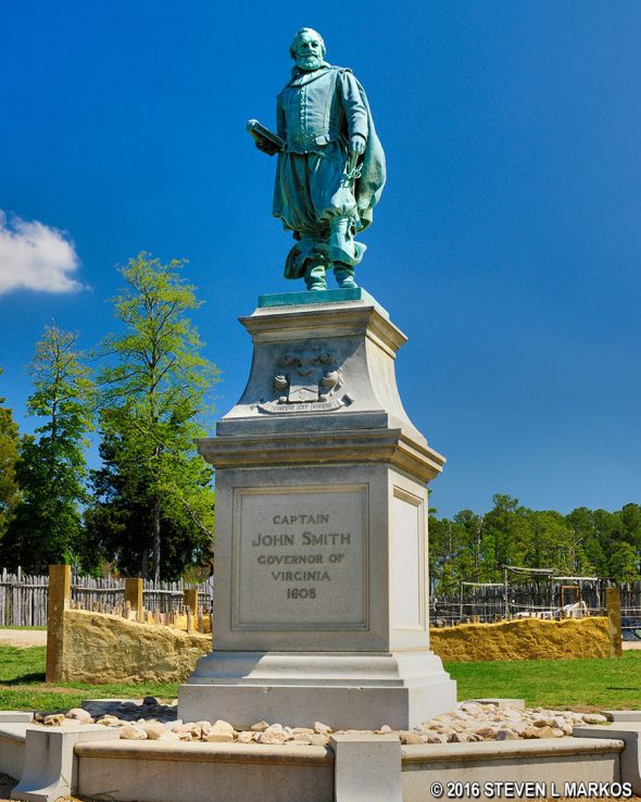 1909 statue of Captain John Smith by William Couper in Historic Jamestown