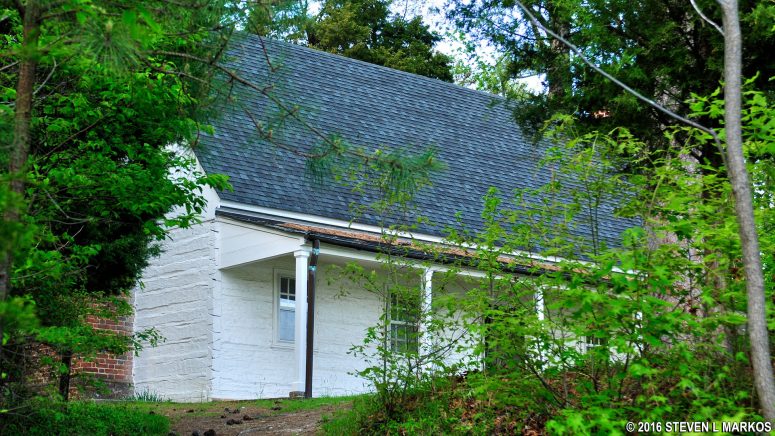 Back of the Log House at George Washington Birthplace National Monument as seen from the Nature Trail