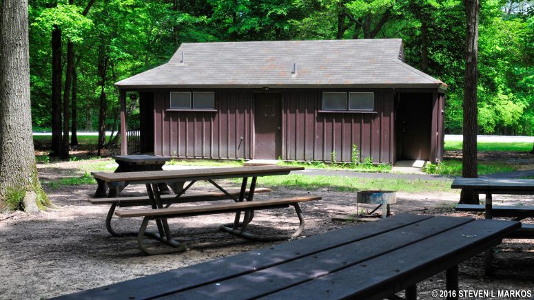 Restroom building at the Holly Picnic Area in Greenbelt Park