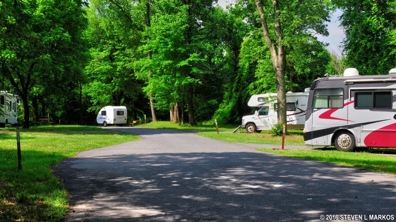 RV camping in the D Loop of Greenbelt Park Campground