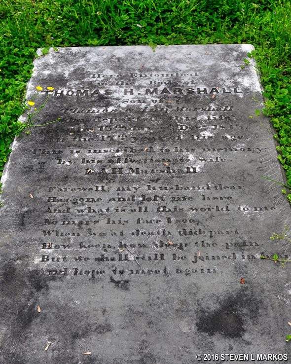 Grave of one of many Thomas Marshalls (five generations had a Thomas)
