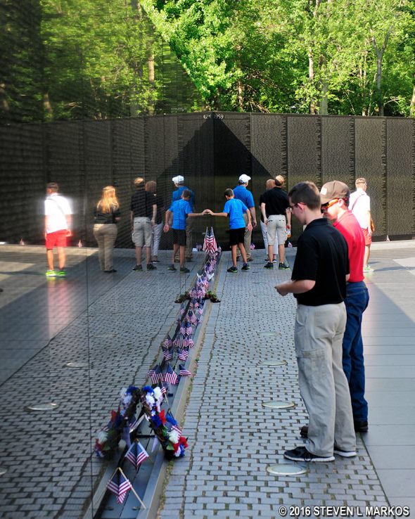 Visitors to the Vietnam Veterans Memorial