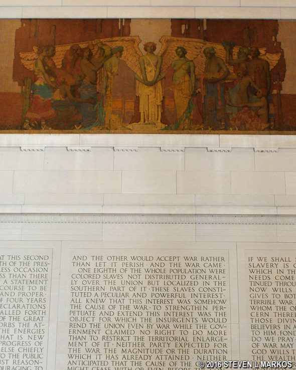 Partial view of the painting on the north wall of the Lincoln Memorial