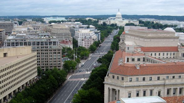 View of Pennsylvania Avenue from the Old Post Office Tower (photo by Streets of Washington)