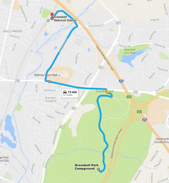 Directions to Greenbelt Metro (click to enlarge)