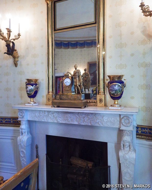 Hannibal Clock on display in the Blue Room of the White House