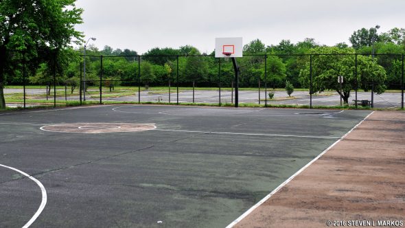 Full-size basketball court near the Anacostia Park skating rink