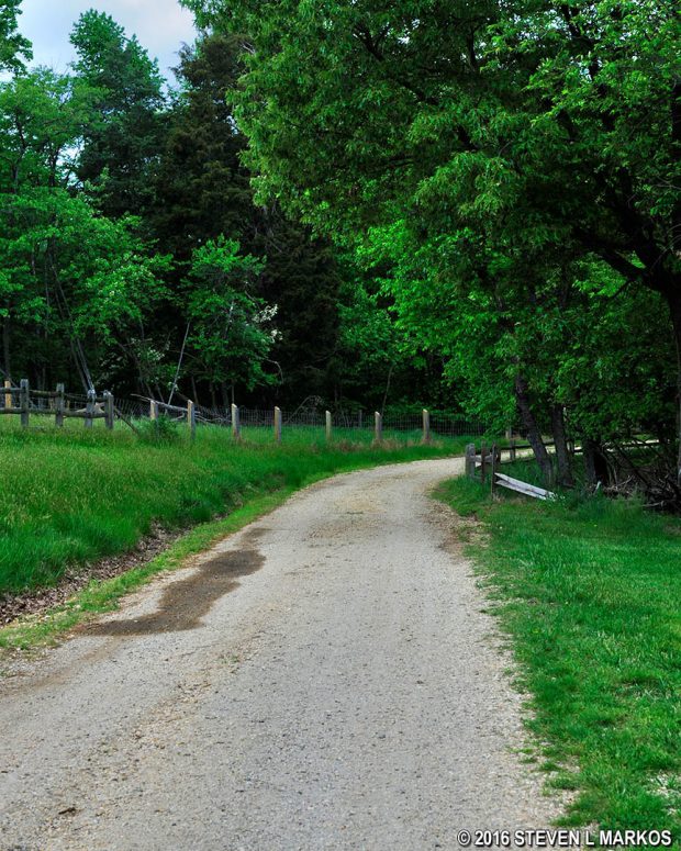 Typical gravel terrain of the Hiker-Biker Trail at Oxon Cove Park in Maryland
