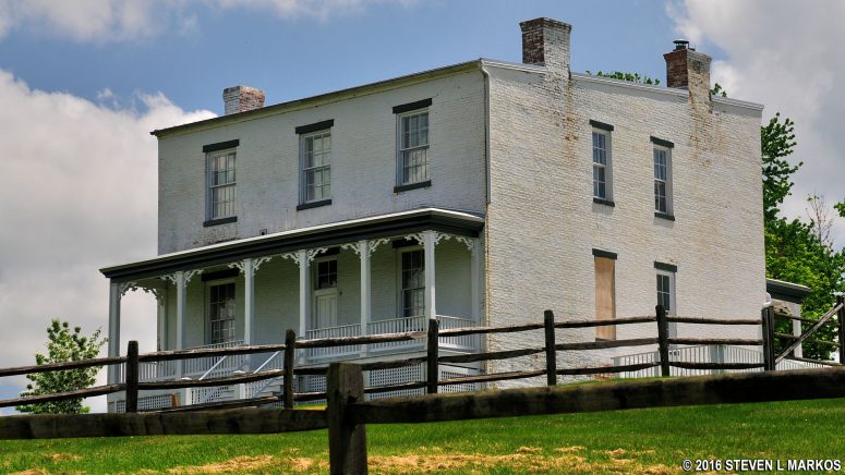 Mount Welby farmhouse (road side) at Oxon Hill Farm in Maryland