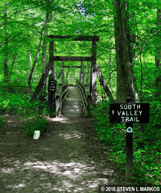 Footbridge to Prince William Forest Park's South Valley Trail