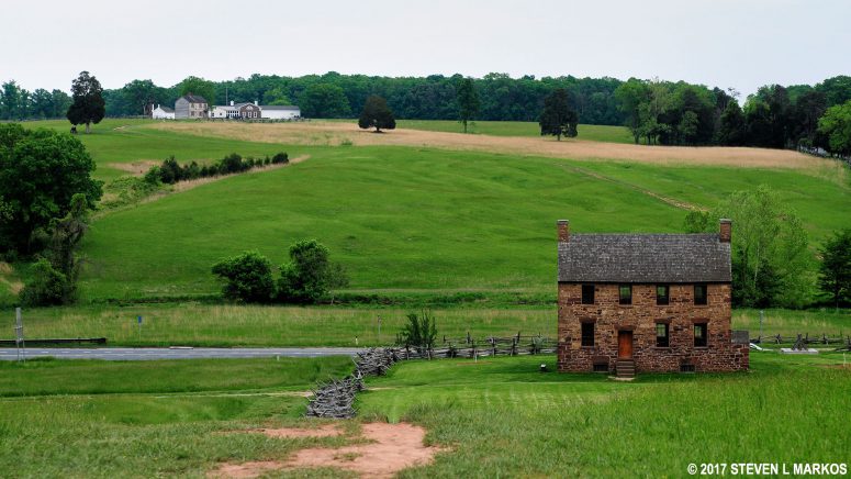 View of the Stone House and Henry Hill from the top of Buck Hill, Manassas National Battlefield Park