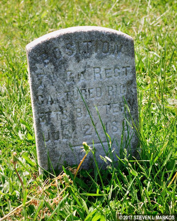 Marker on Henry Hill at the spot where Union cannon were captured by the Confederates, Manassas National Battlefield Park
