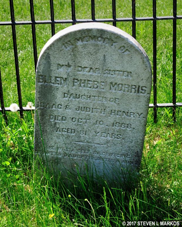 Grave of Ellen Henry (Morris by marriage) in the Henry Family cemetery, Manassas National Battlefield Park