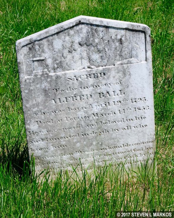 Grave of Alfred Ball in the Ball Cemetery in Manassas National Battlefield Park
