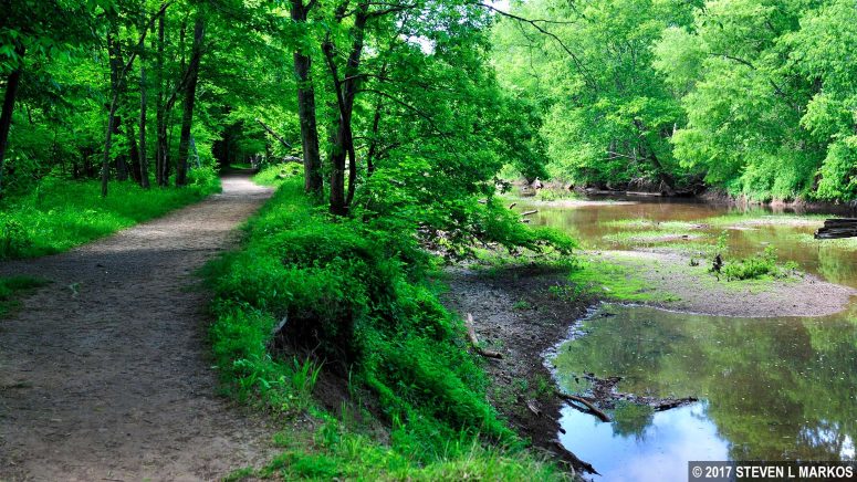 The Stone Bridge Loop Trail follows Bull Run, Manassas National Battlefield Park