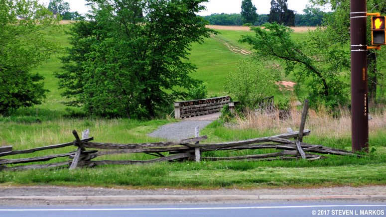 Intersection on the west side of the First Manassas Trail with Highway 29, Manassas National Battlefield Park