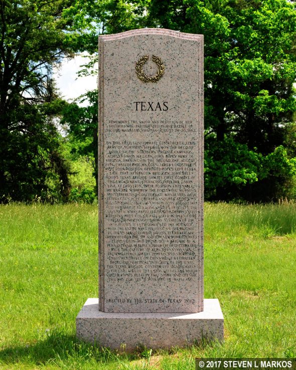 Texas Memorial at Chinn Ridge dedicated in 2012, Manassas National Battlefield Park