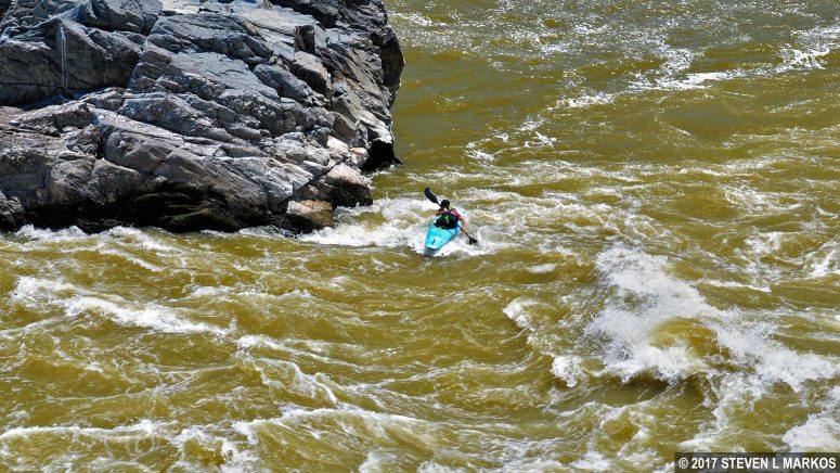 Kayaking the rapids below Great Falls
