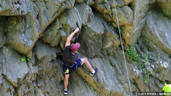 Rock climbing at Great Falls Park