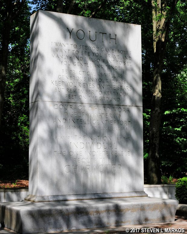 Youth quote panel on Theodore Roosevelt Memorial at Theodore Roosevelt Island