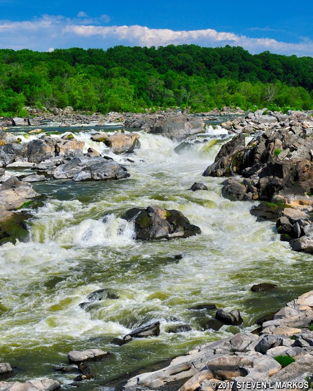 View of the Great Falls from the overlook at the end of the Olmstead Island Brides Trail in Chesapeake and Ohio Canal National Historical Park