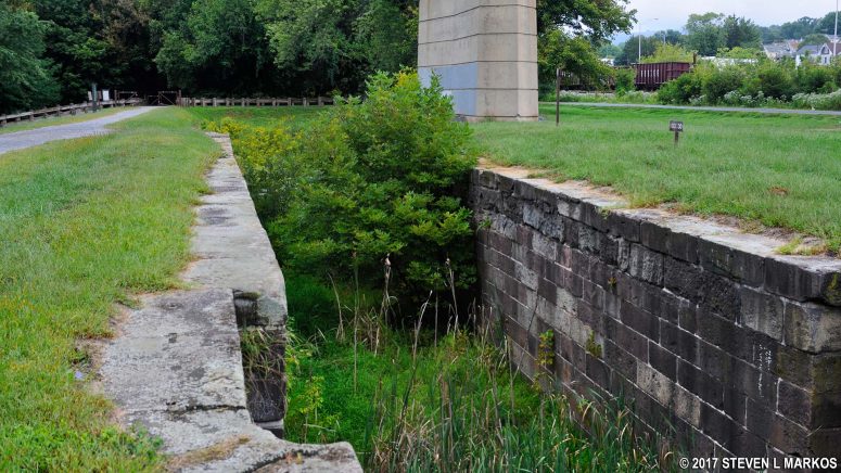 Upstream view of Lock 30 at Mile 55 on the Chesapeake and Ohio Canal towpath